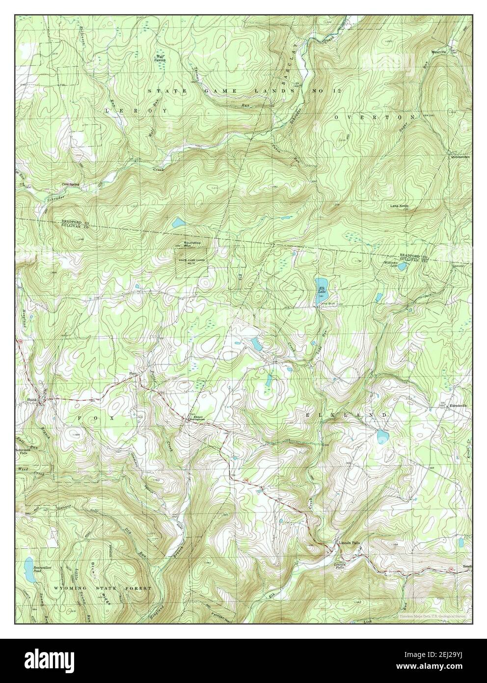Shunk, Pennsylvania, map 1995, 1:24000, United States of America by Timeless Maps, data U.S. Geological Survey Stock Photo