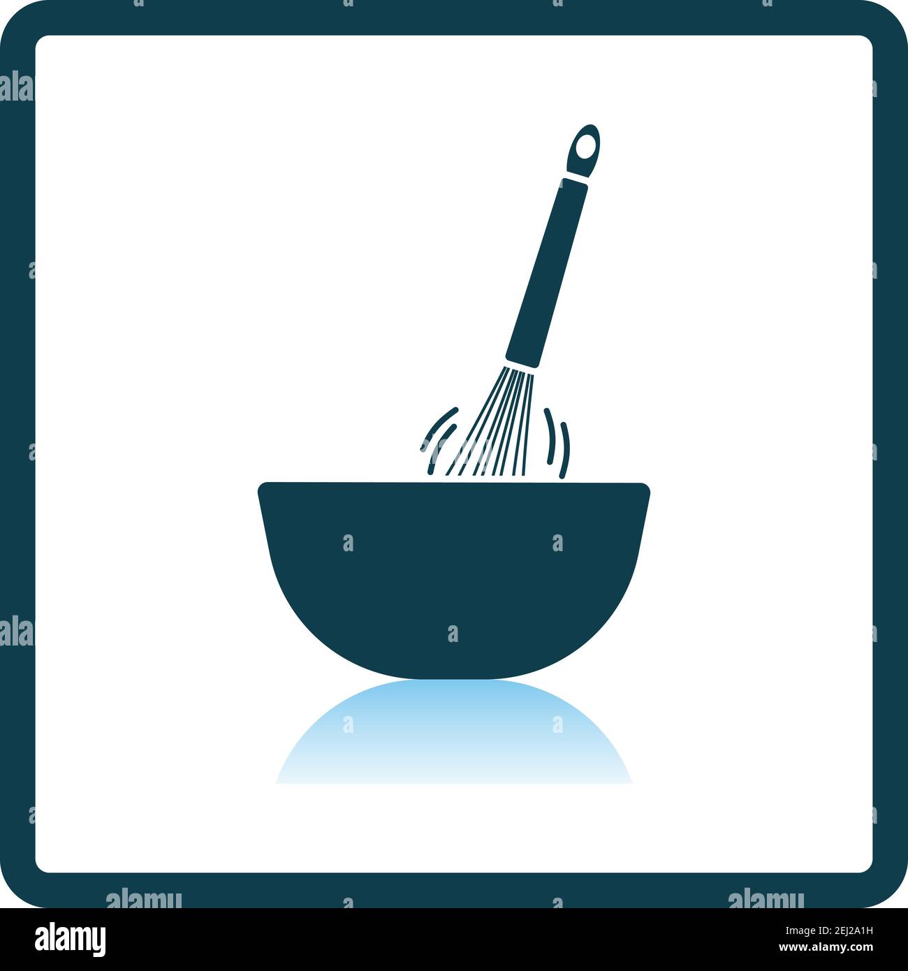 Corolla Mixing In Bowl Icon. Square Shadow Reflection Design. Vector Illustration. Stock Vector