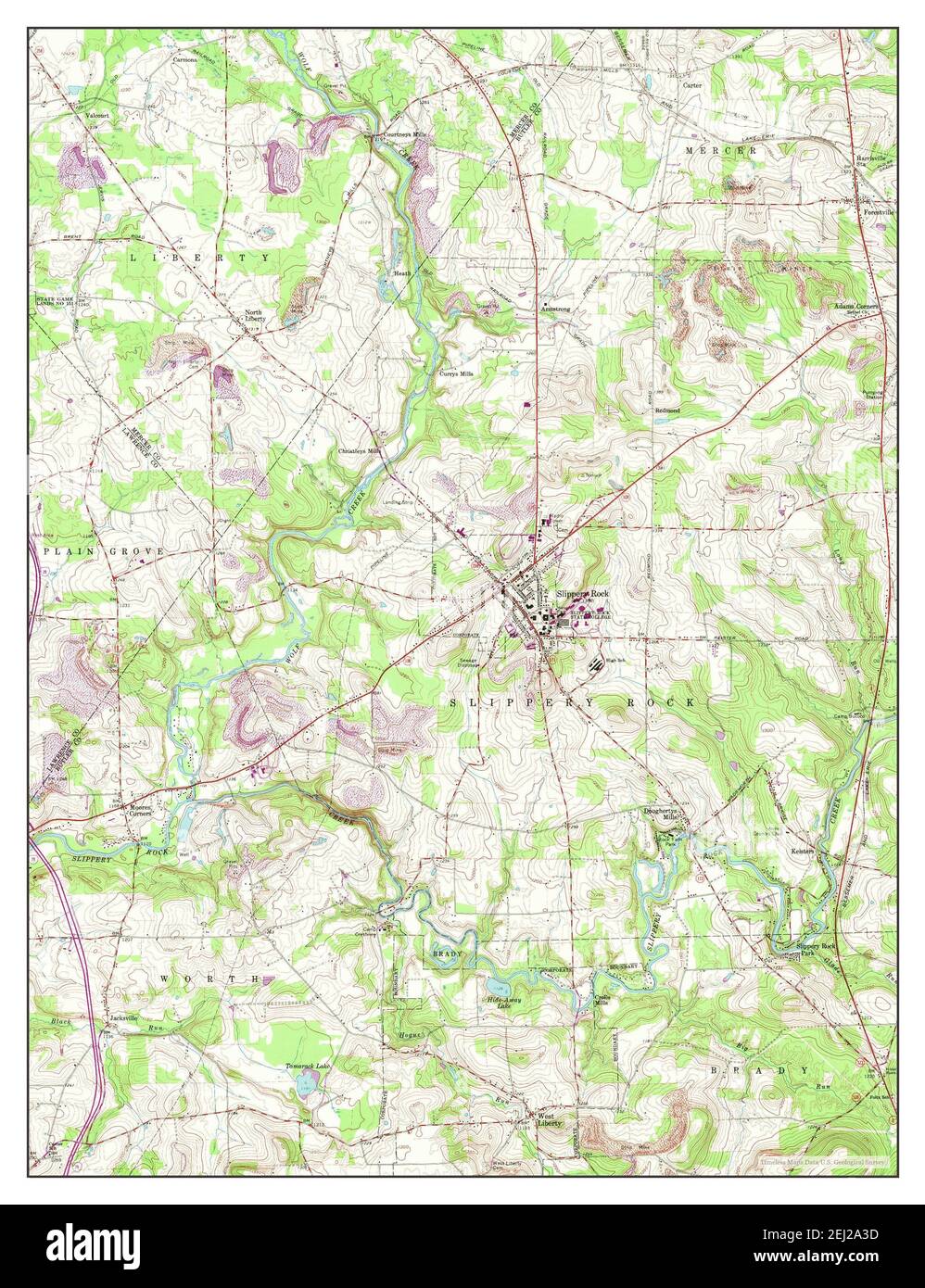 Map of slippery rock hires stock photography and images Alamy
