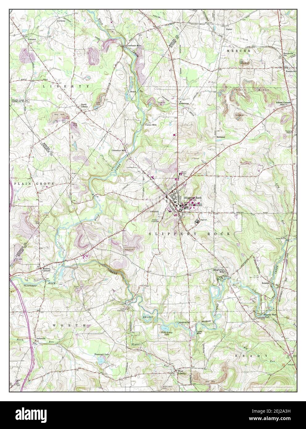 Map of slippery rock hires stock photography and images Alamy