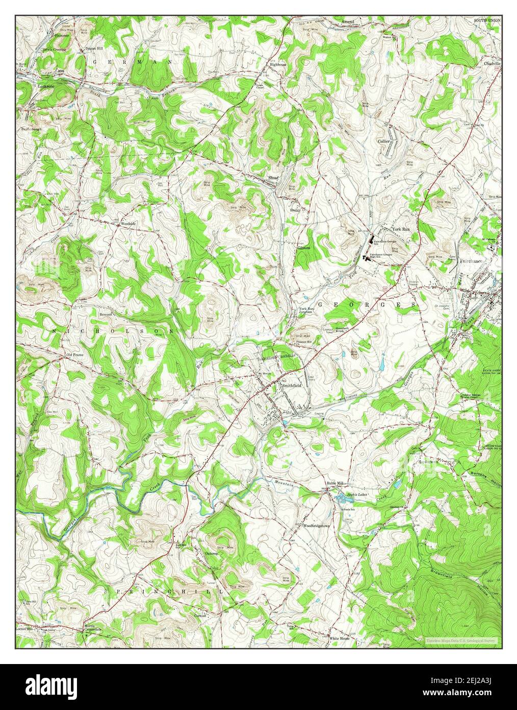 Smithfield, Pennsylvania, map 1964, 124000, United States of America by Timeless Maps, data U.S