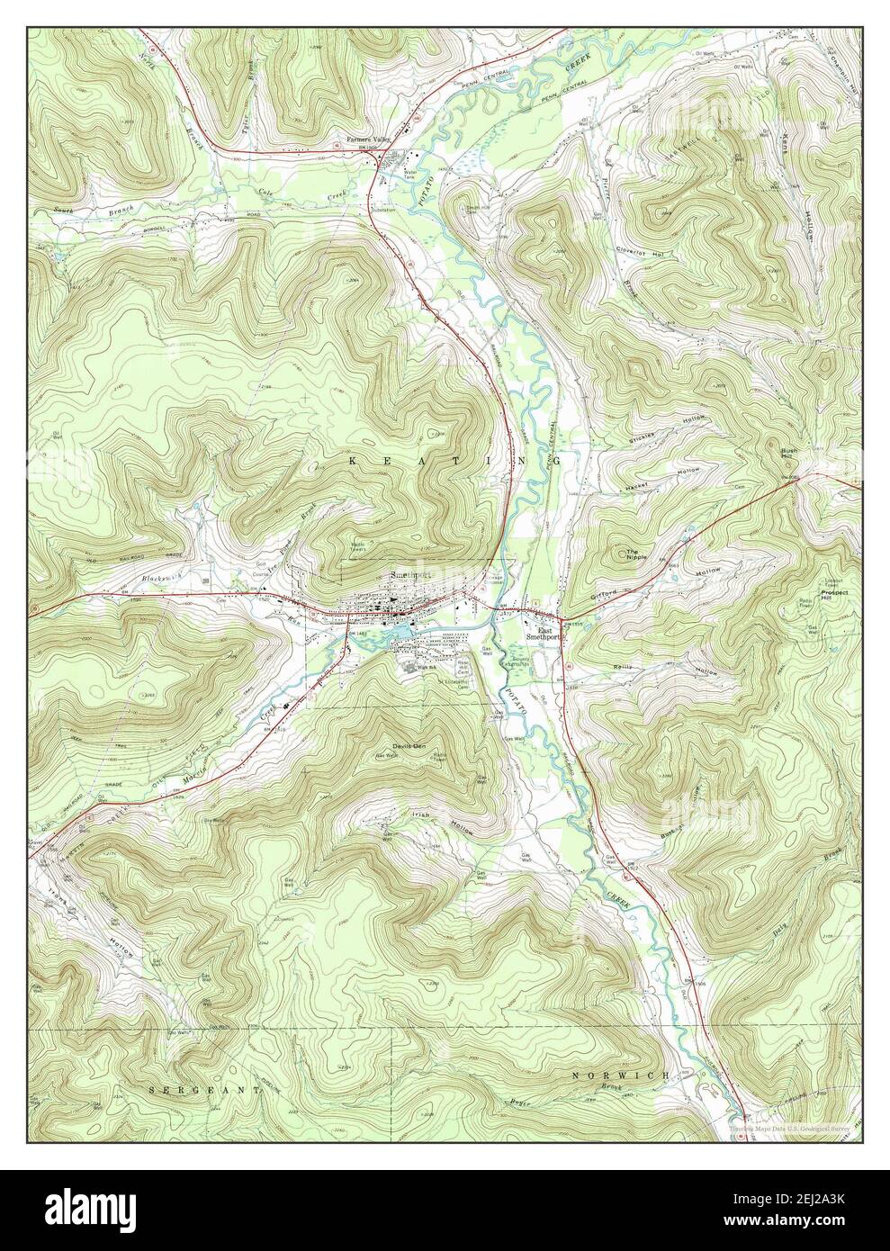 Smethport, Pennsylvania, map 1969, 1:24000, United States of America by Timeless Maps, data U.S. Geological Survey Stock Photo
