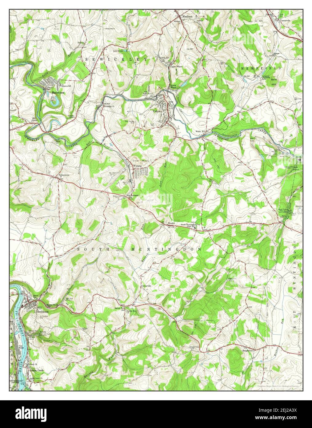 Smithton, Pennsylvania, map 1954, 124000, United States of America by