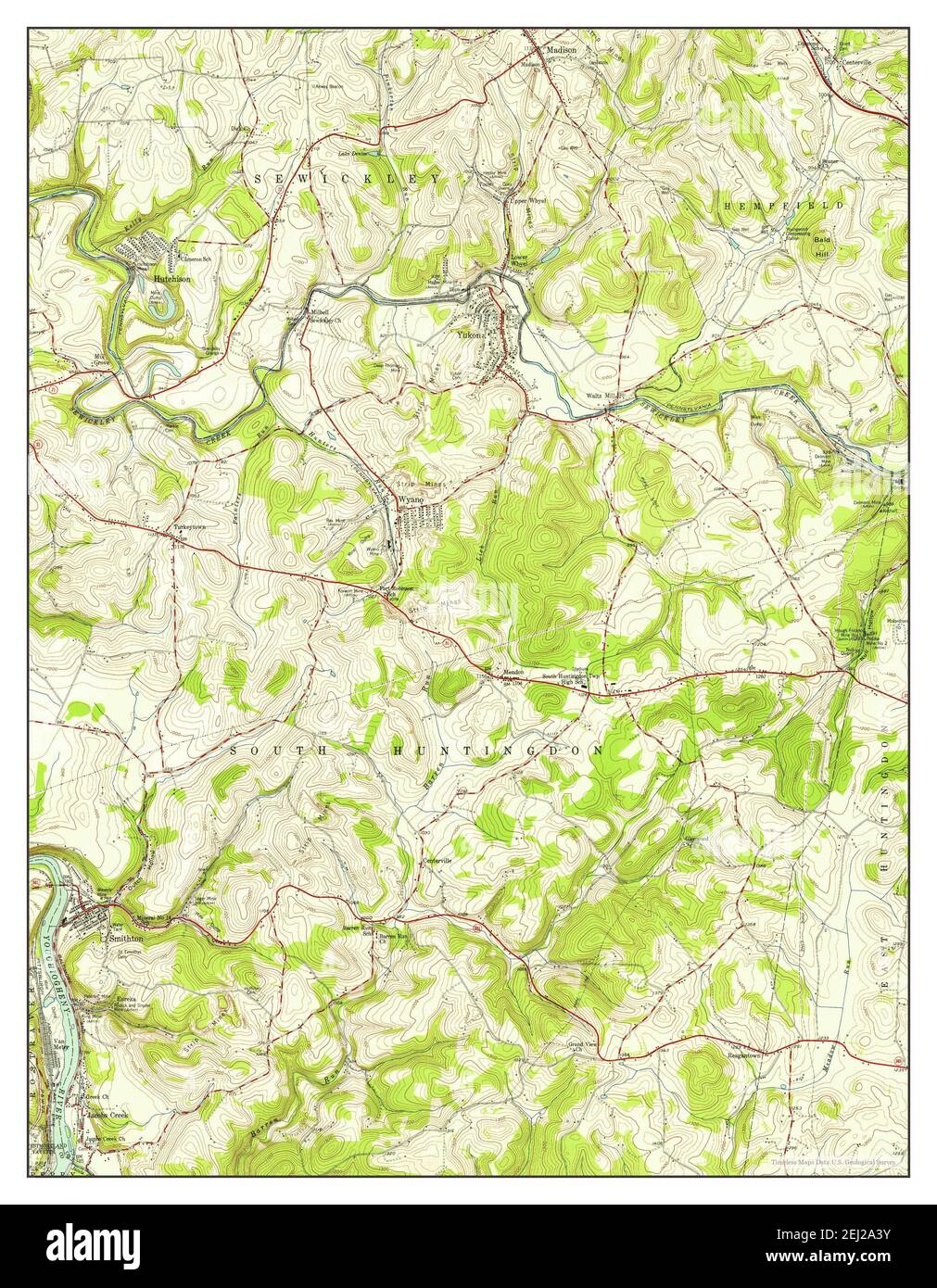 Smithton, Pennsylvania, map 1954, 124000, United States of America by
