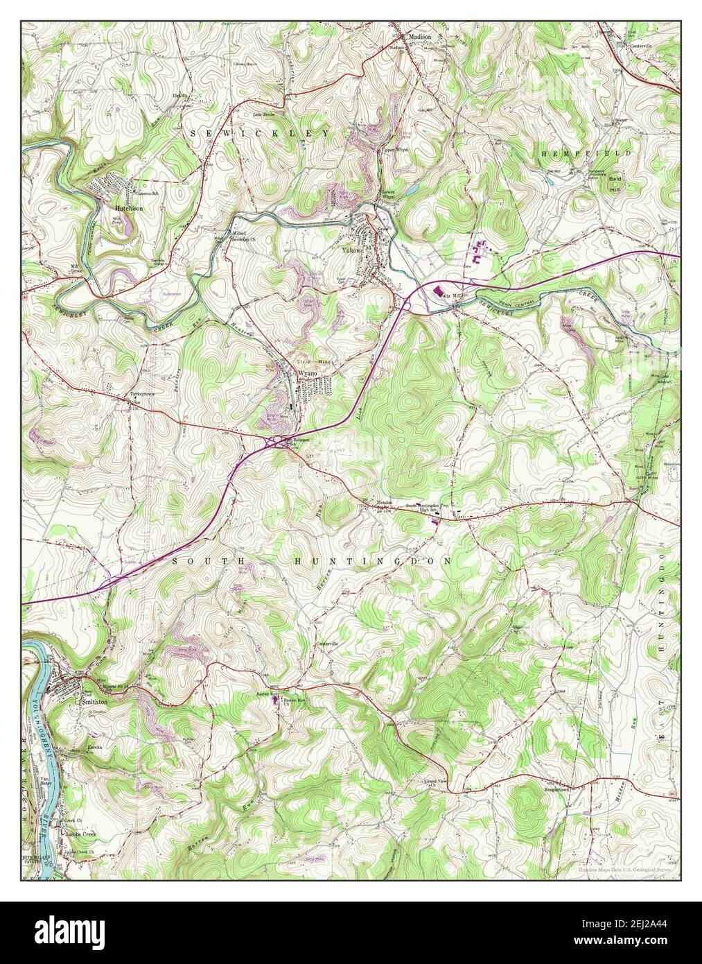 Smithton, Pennsylvania, map 1954, 124000, United States of America by