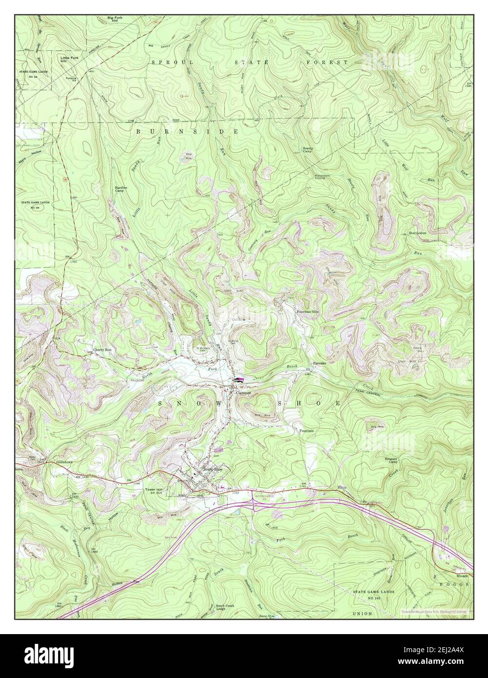 Snow Shoe, Pennsylvania, map 1960, 124000, United States of America by