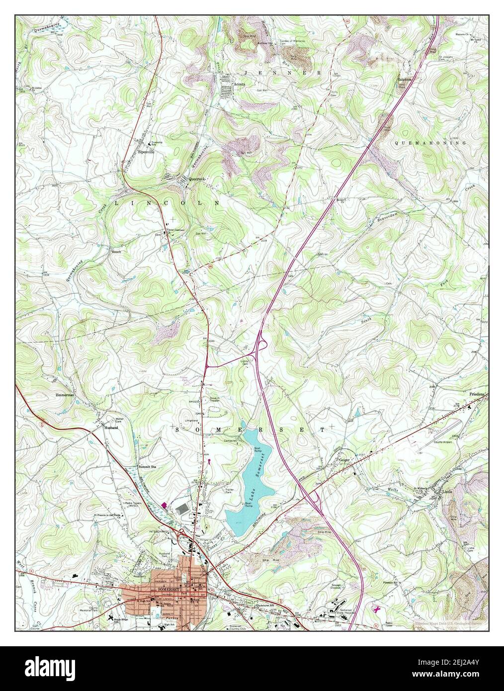 Somerset, Pennsylvania, map 1967, 124000, United States of America by