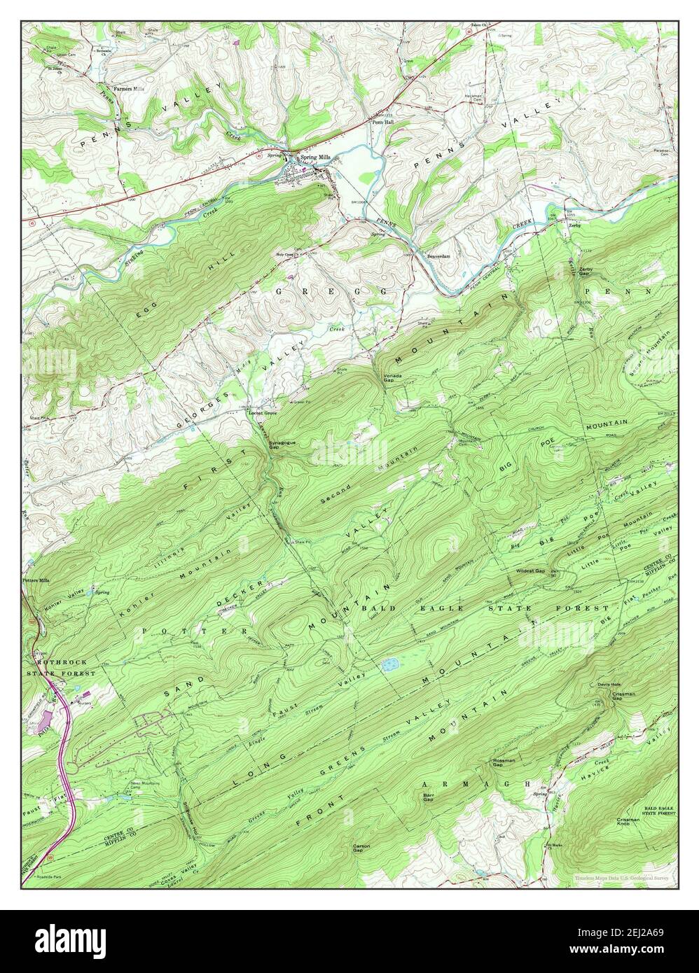 Spring Mills, Pennsylvania, map 1966, 124000, United States of America by Timeless Maps, data U