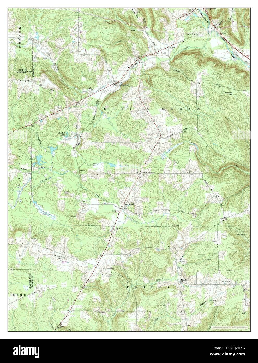 Springbrook Pa Map Spring creek pennsylvania map hi-res stock photography and images - Alamy