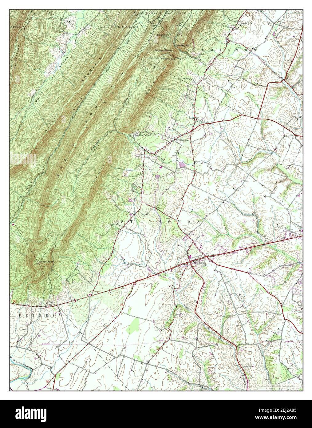 St Thomas, Pennsylvania, map 1944, 124000, United States of America by
