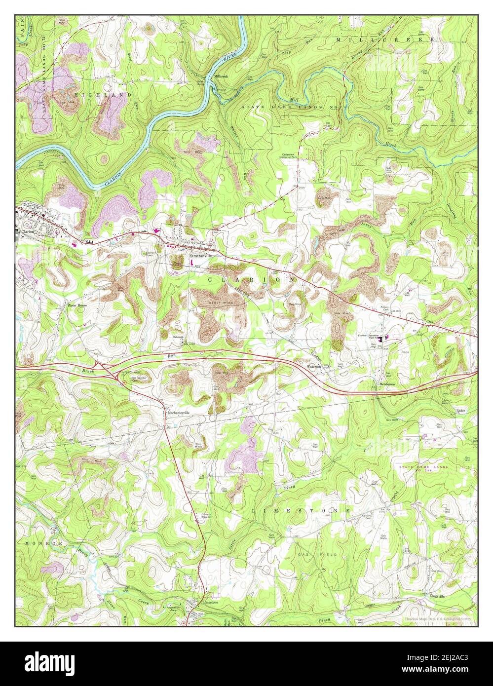 Strattanville, Pennsylvania, map 1968, 124000, United States of