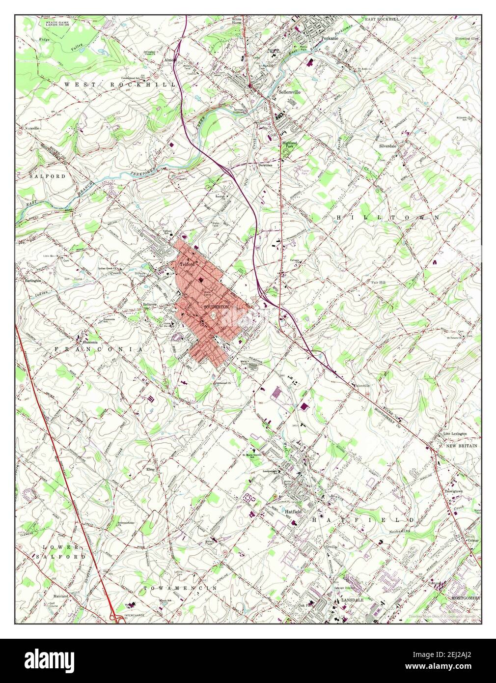 Telford, Pennsylvania, map 1960, 124000, United States of America by