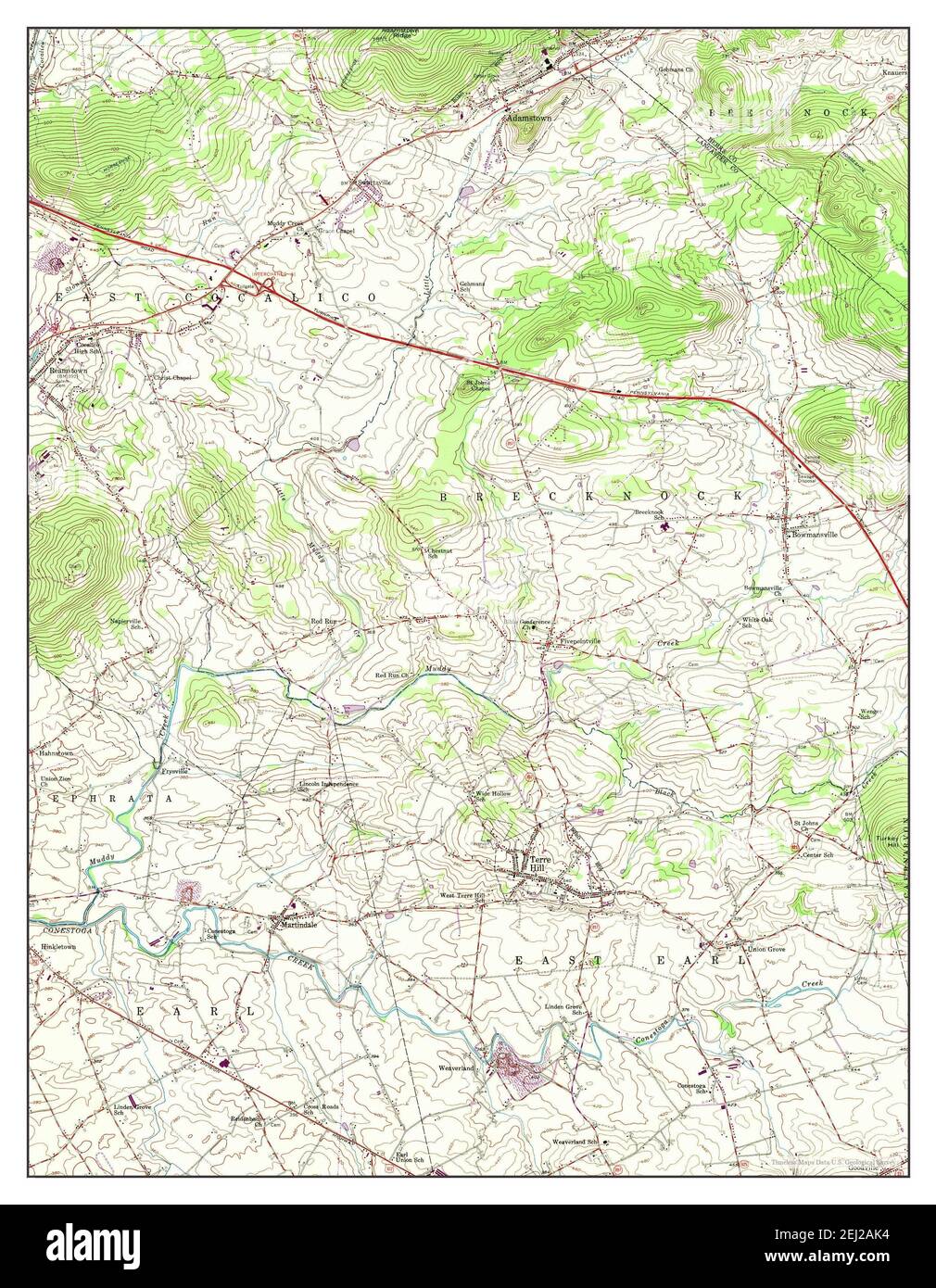 Terre Hill, Pennsylvania, map 1956, 124000, United States of America