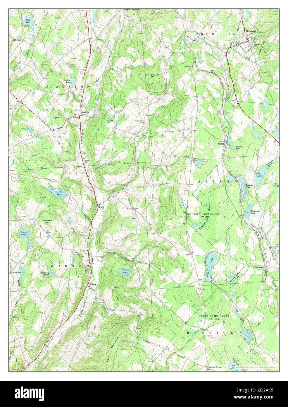 Thompson, Pennsylvania, map 1968, 124000, United States of America by
