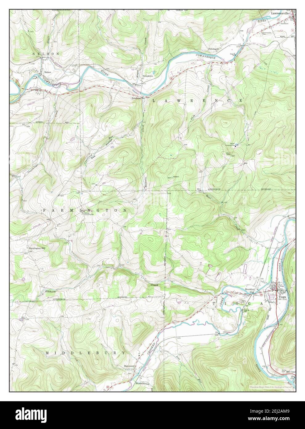 Tioga, Pennsylvania, map 1969, 124000, United States of America by