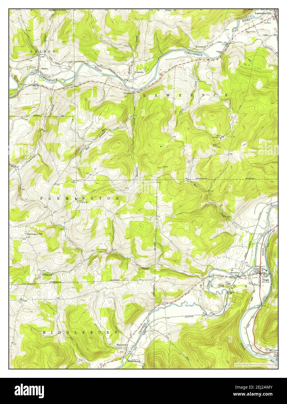 Tioga, Pennsylvania, map 1954, 1:24000, United States of America by ...