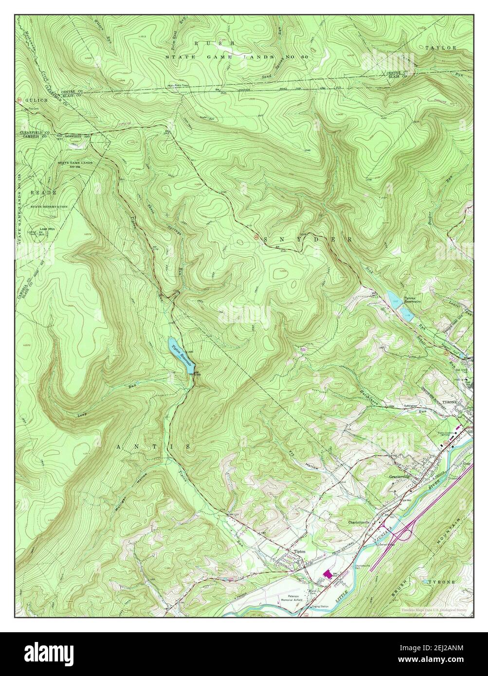 Map of tipton pennsylvania hires stock photography and images Alamy