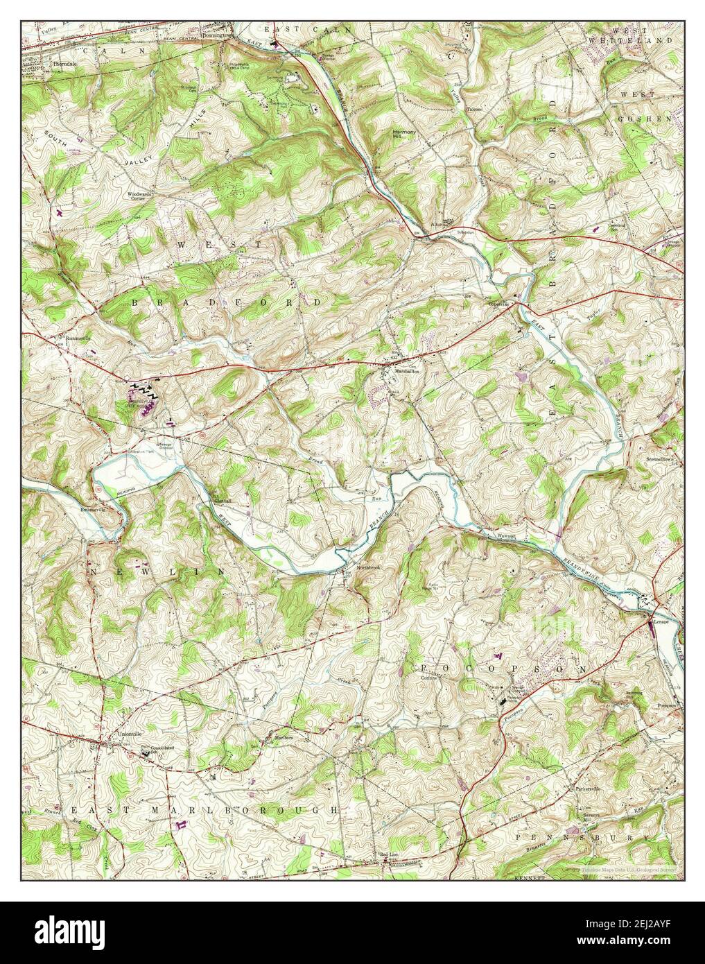 Unionville, Pennsylvania, map 1953, 124000, United States of America