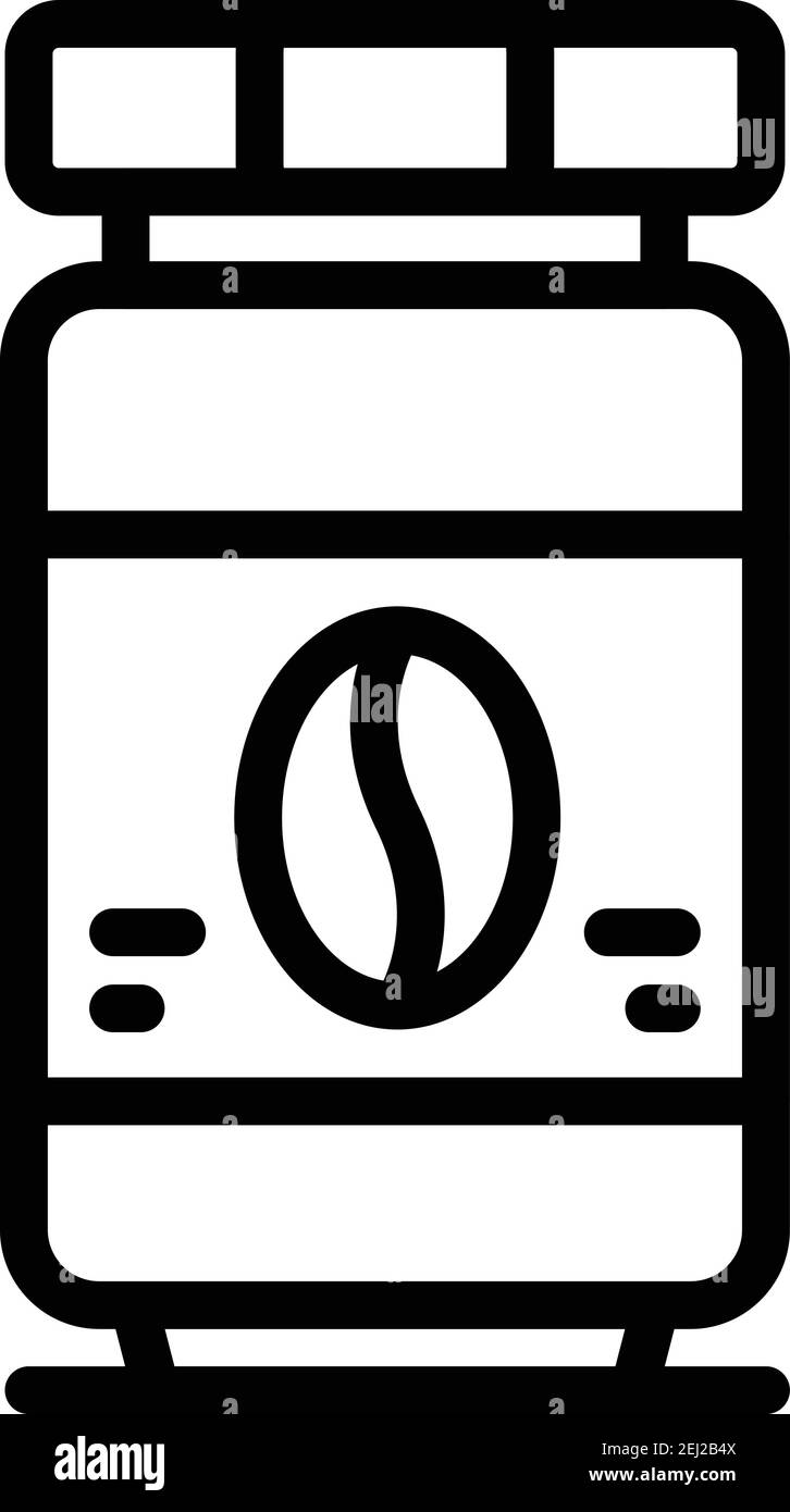 Coffee jar icon. Outline coffee jar vector icon for web design isolated