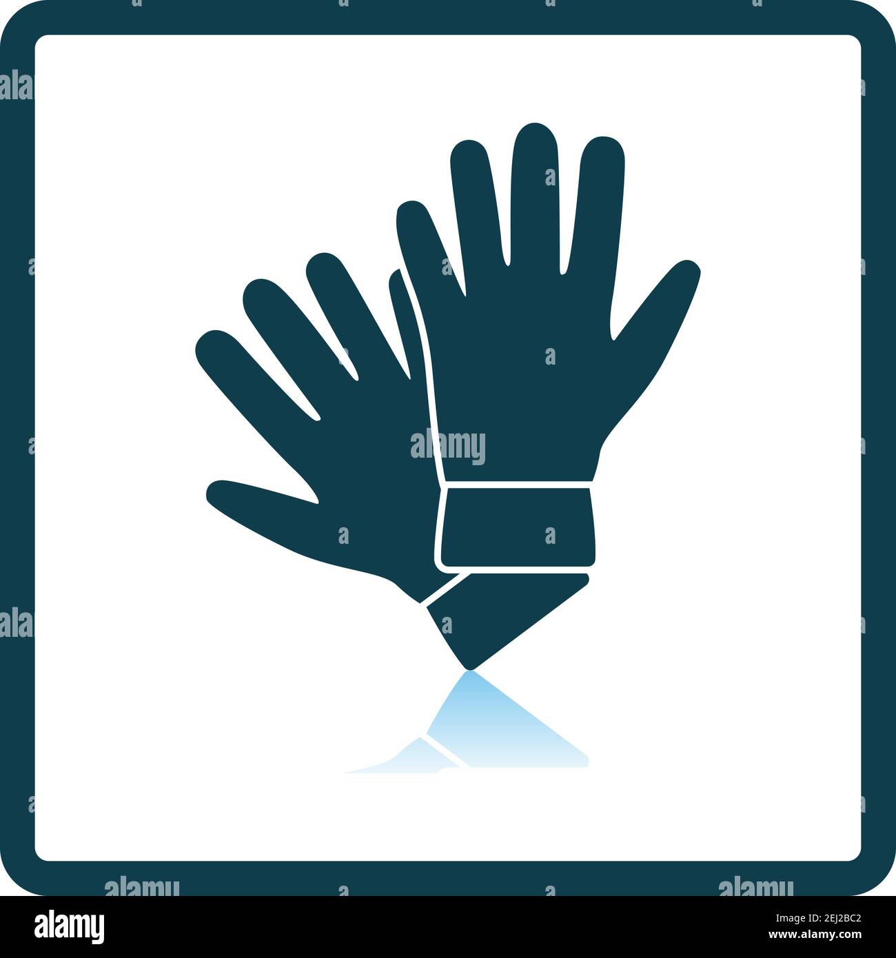 Criminal Gloves Icon. Square Shadow Reflection Design. Vector Illustration. Stock Vector