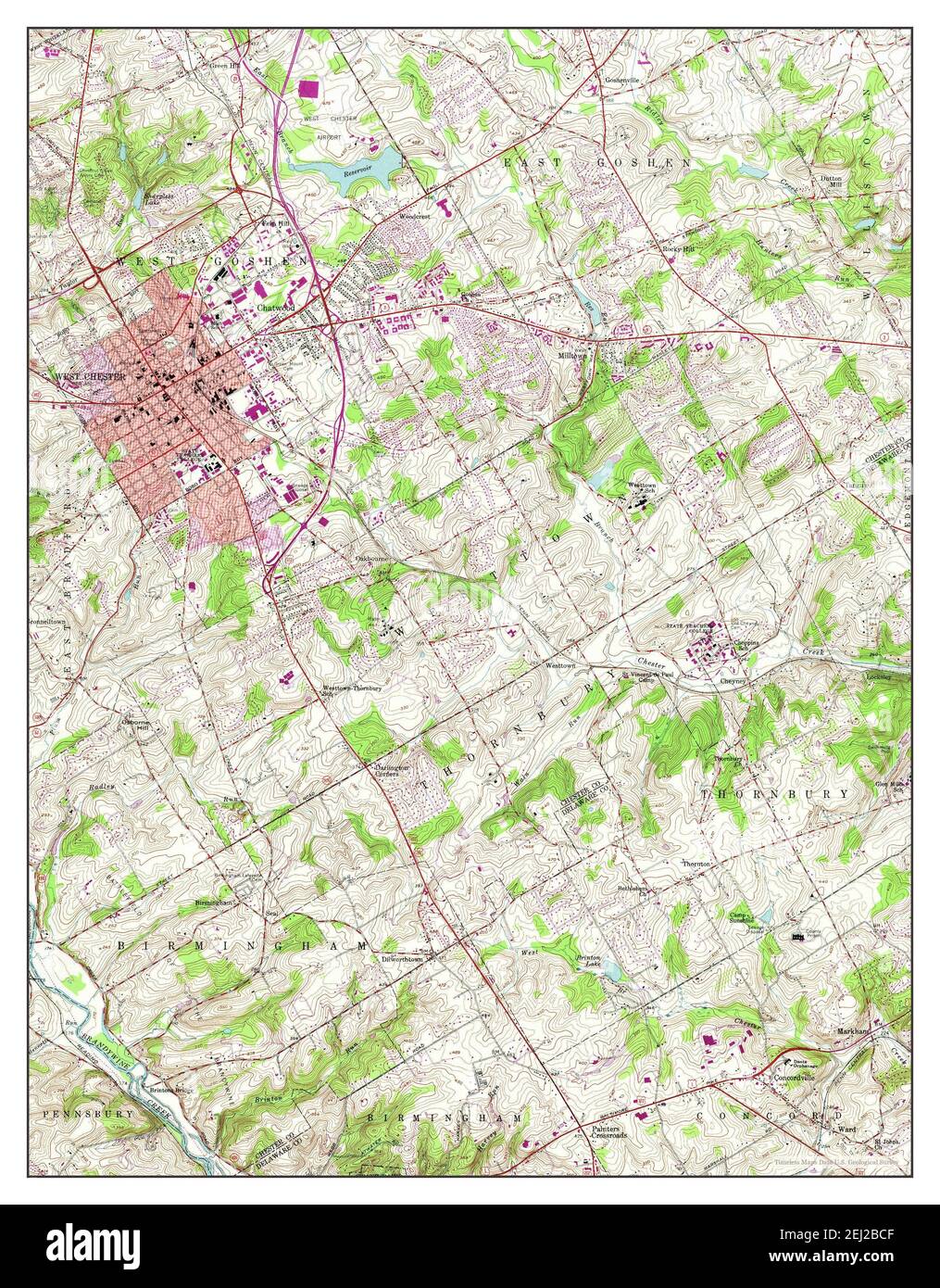 West Chester, Pennsylvania, map 1954, 124000, United States of America by Timeless Maps, data U