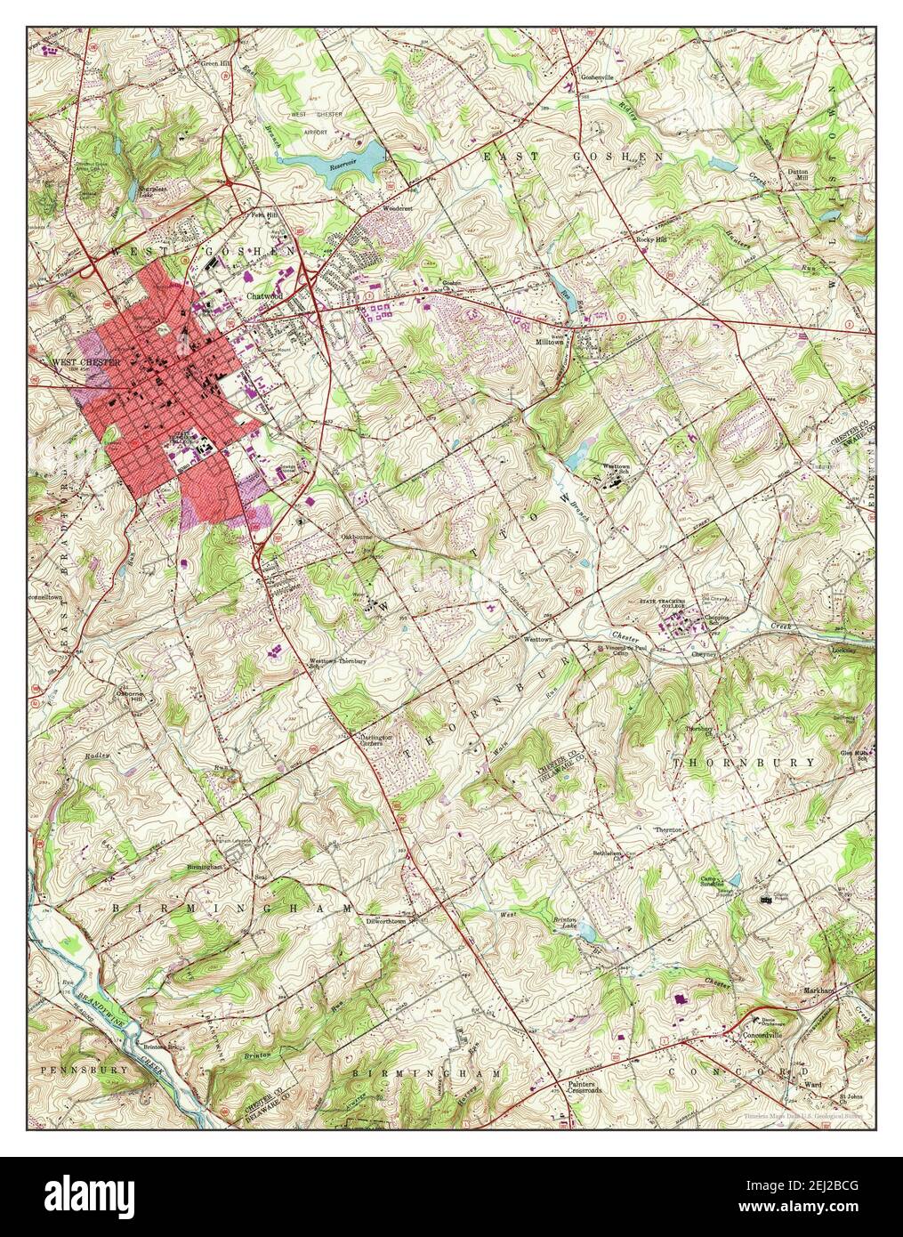 West Chester, Pennsylvania, map 1954, 124000, United States of America