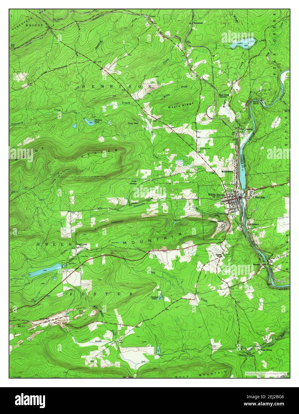 White Haven, Pennsylvania, map 1947, 124000, United States of America