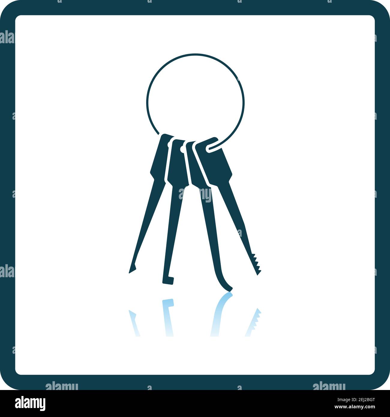 Lockpick Icon. Square Shadow Reflection Design. Vector Illustration. Stock Vector