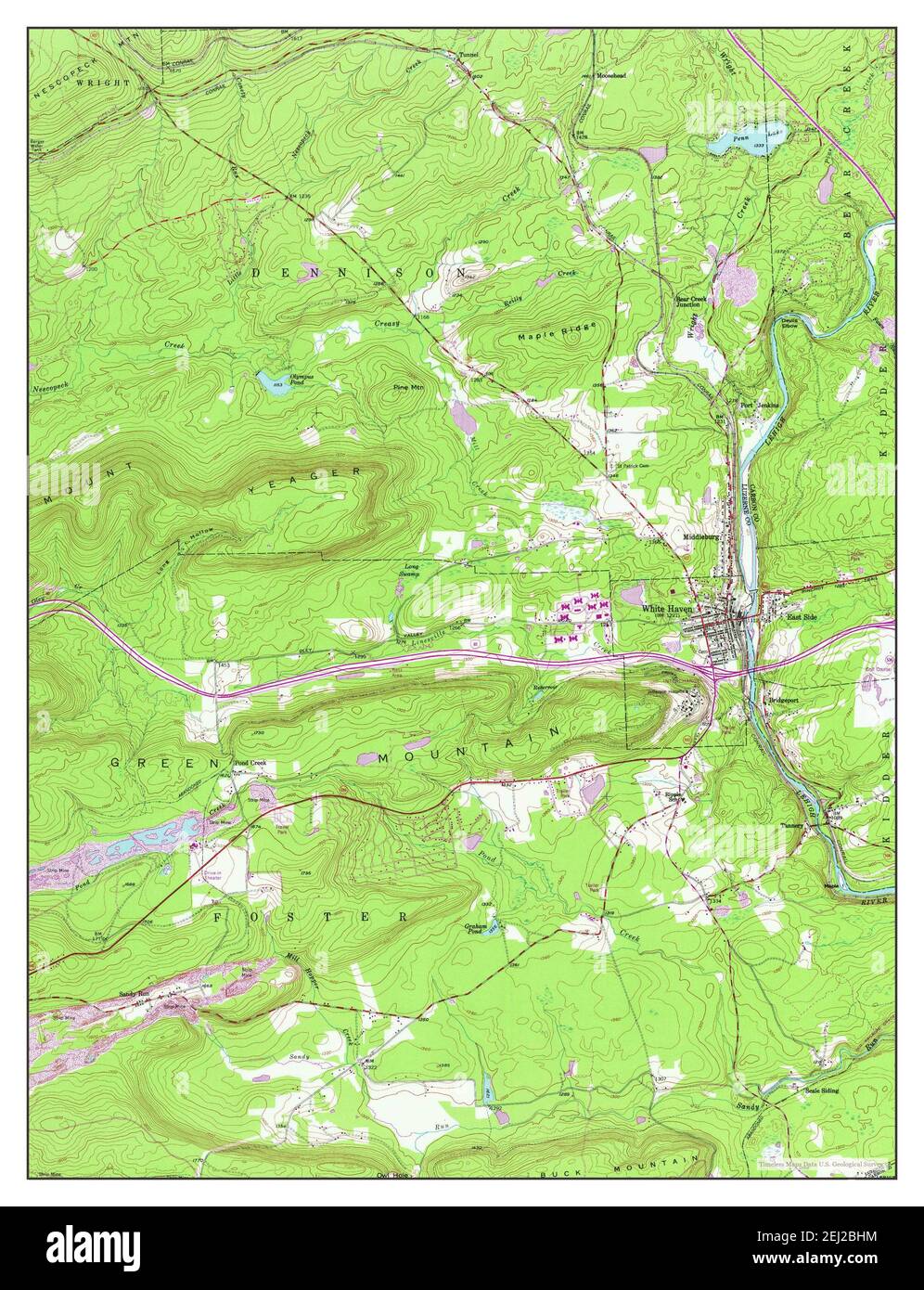 White Haven, Pennsylvania, map 1947, 124000, United States of America