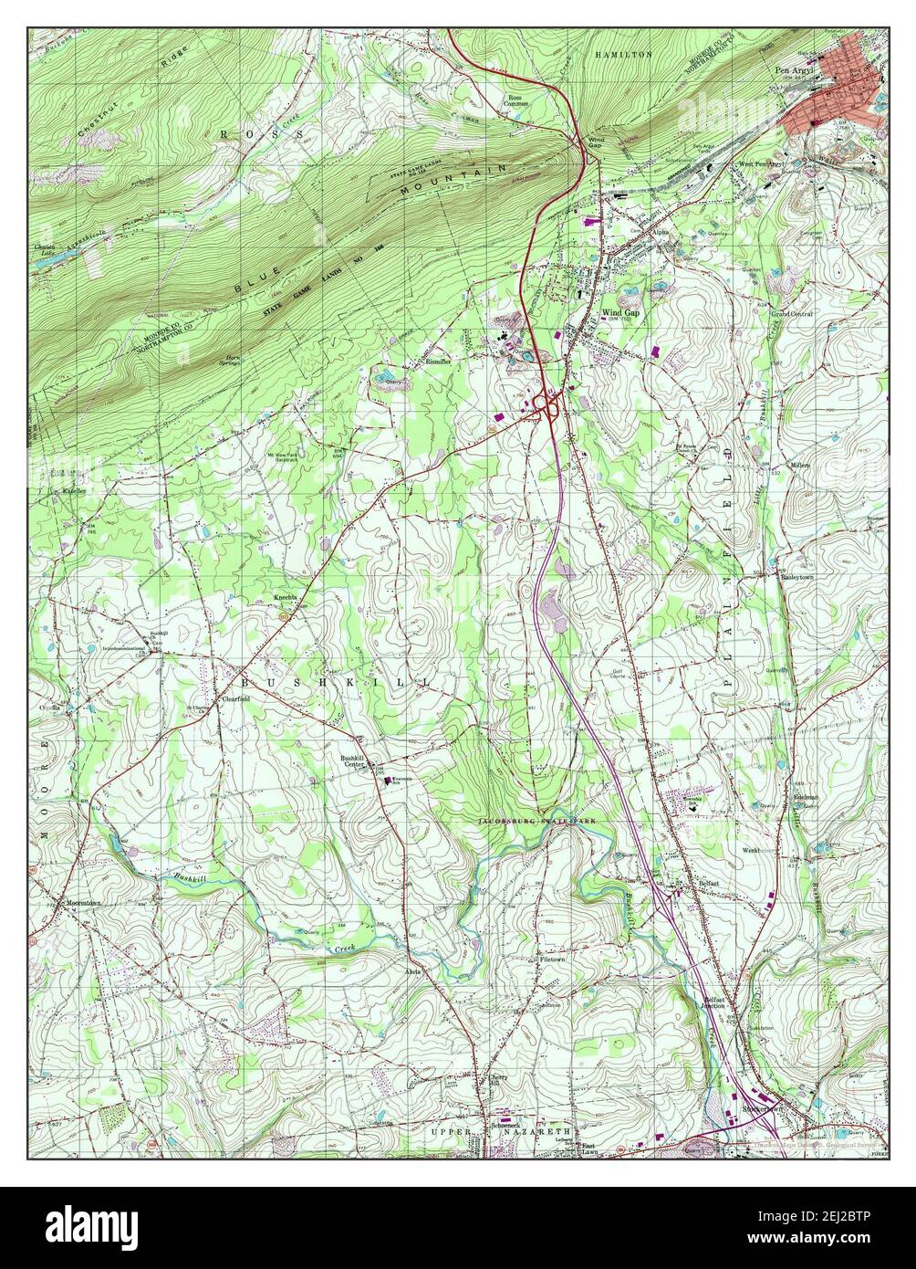 Wind Gap, Pennsylvania, map 1997, 124000, United States of America by