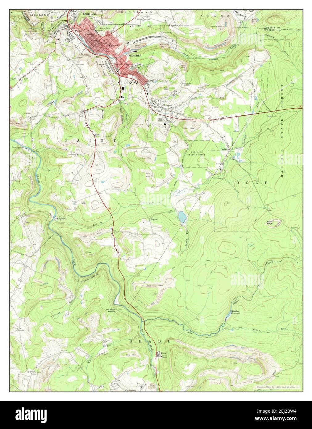 Windber, Pennsylvania, map 1971, 124000, United States of America by