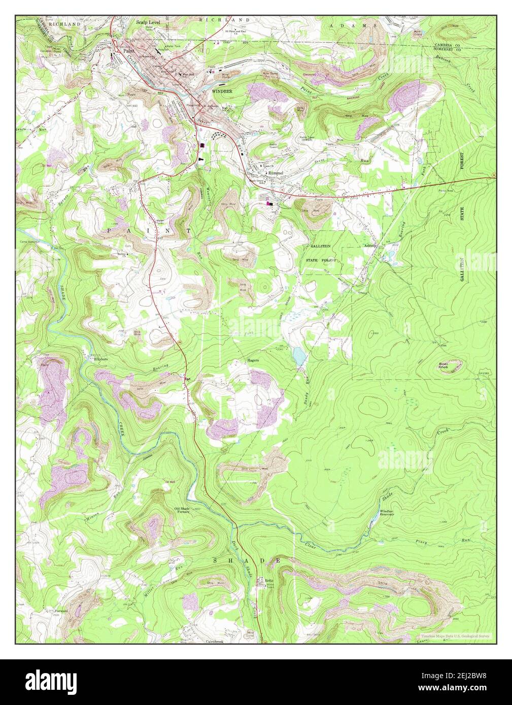 Windber, Pennsylvania, map 1971, 124000, United States of America by