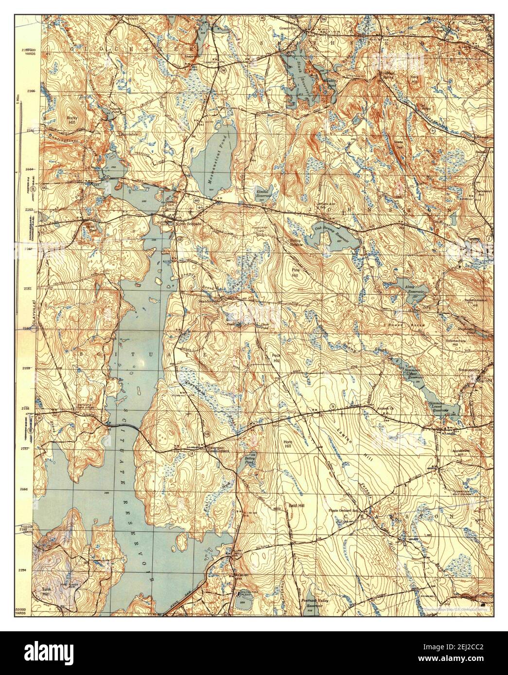 North Scituate, Rhode Island, map 1943, 131680, United States of