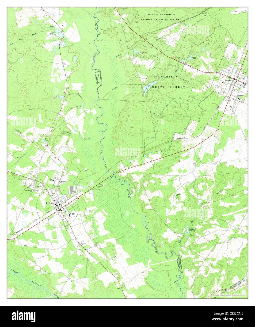 Bethune, South Carolina, map 1970, 124000, United States of America by Timeless Maps, data U.S