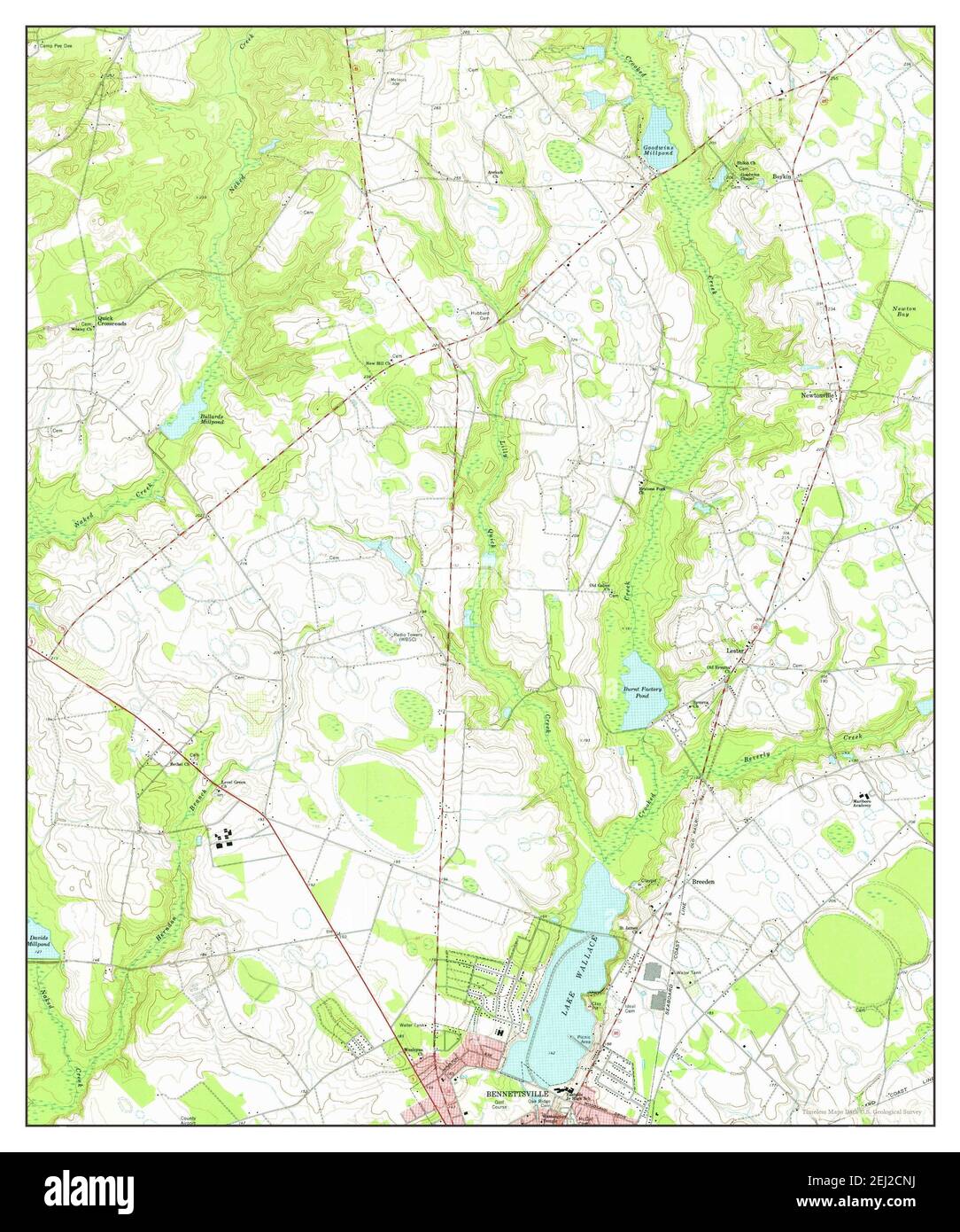 North, South Carolina, map 1972, 124000, United States of America by Timeless