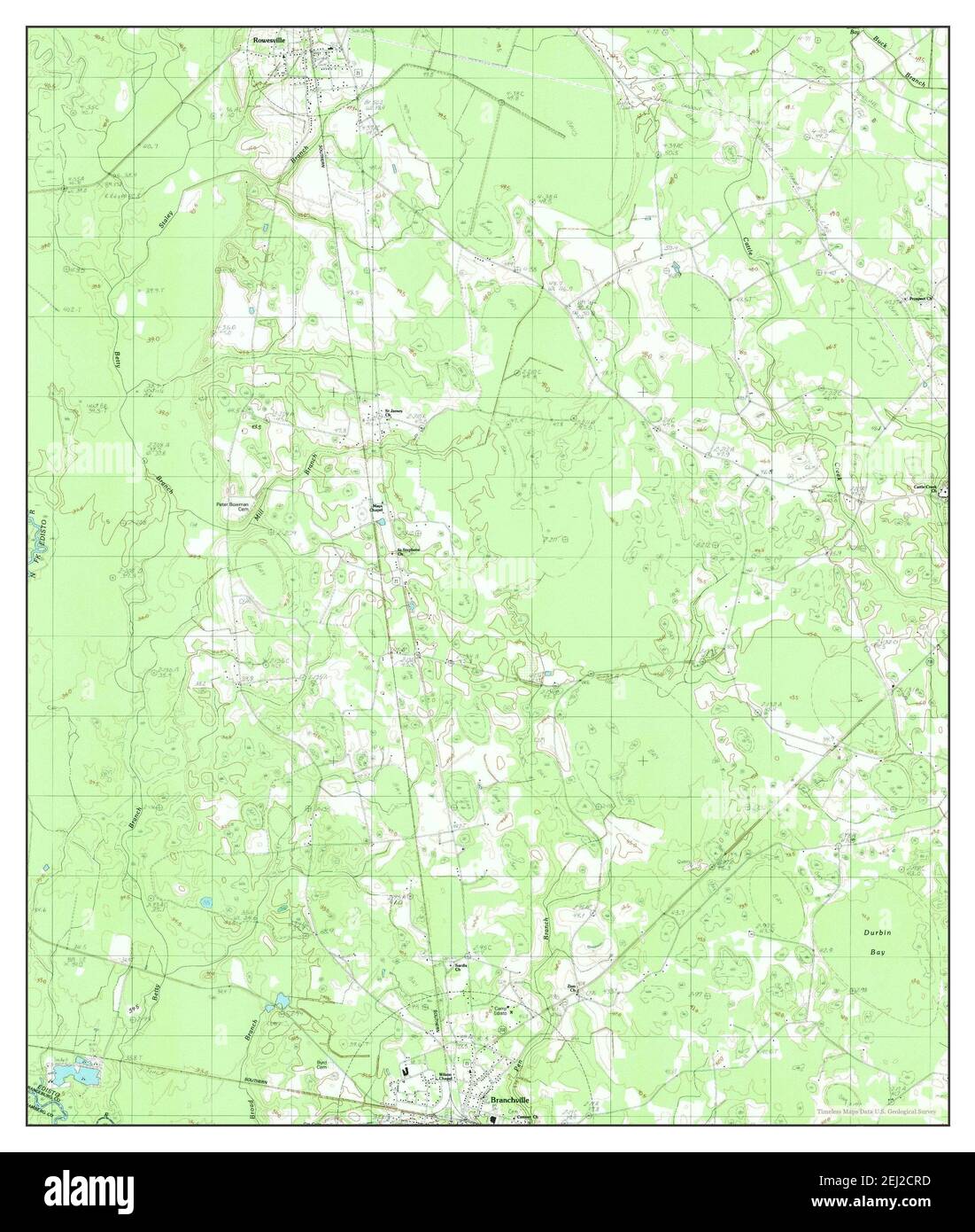 Branchville North, South Carolina, map 1982, 124000, United States of