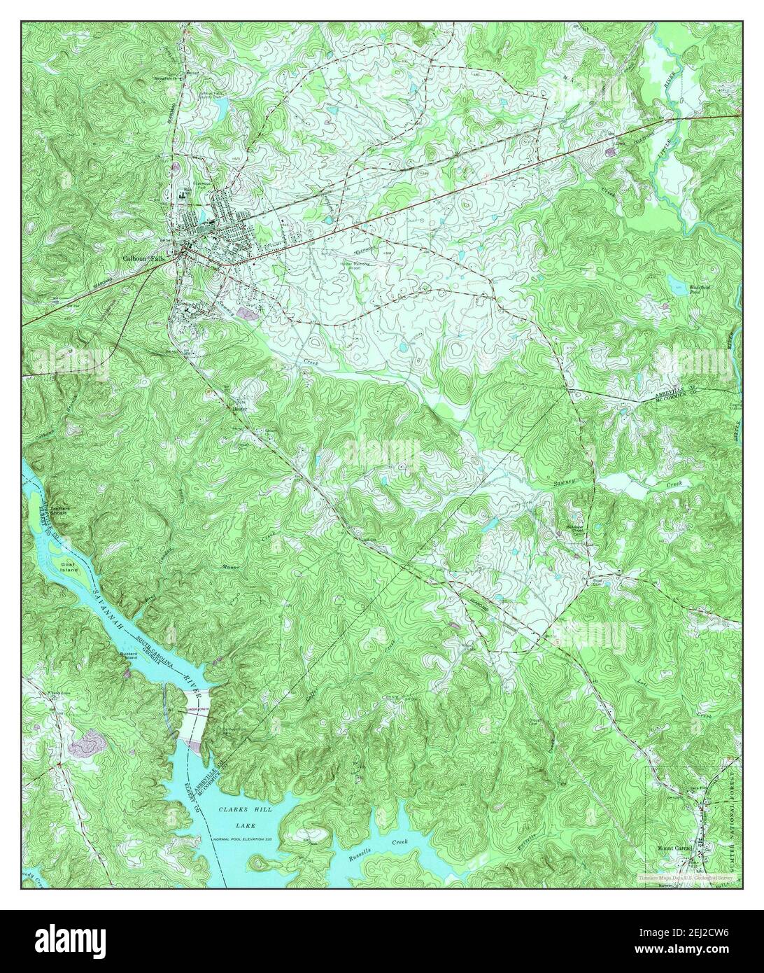 Calhoun Falls, South Carolina, map 1964, 124000, United States of