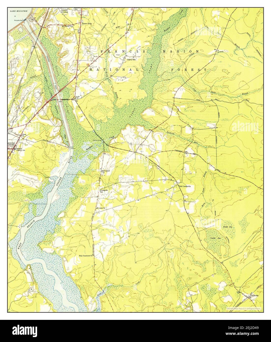 Cordesville, South Carolina, map 1949, 124000, United States of