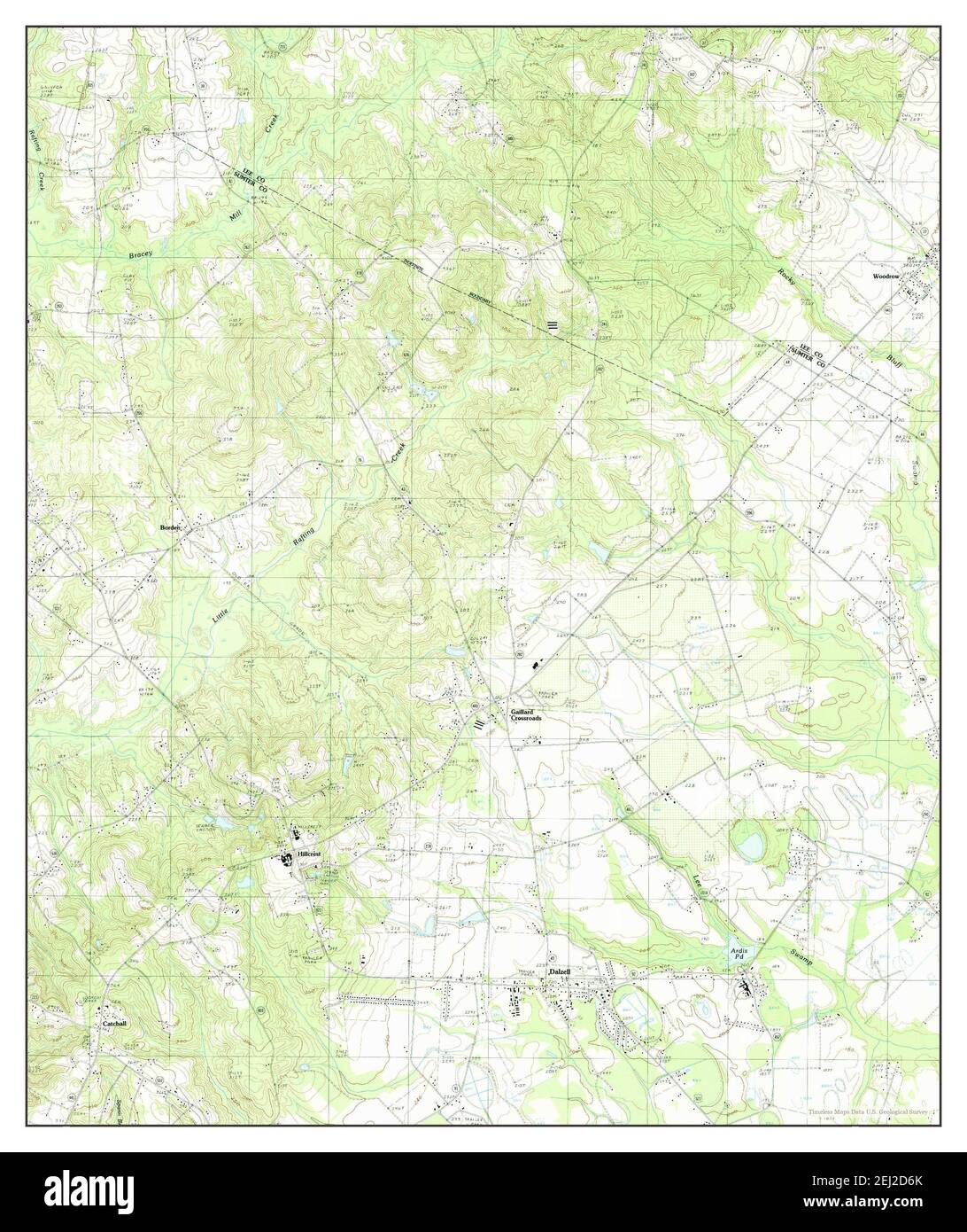 Dalzell, South Carolina, map 1988, 124000, United States of America by Timeless Maps, data U.S