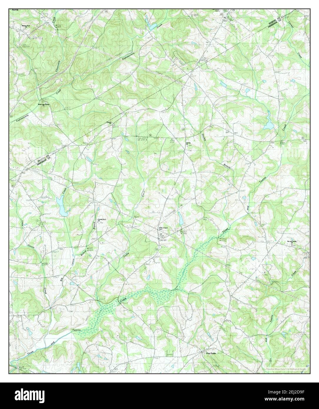 Five Forks, South Carolina, map 1983, 124000, United States of America