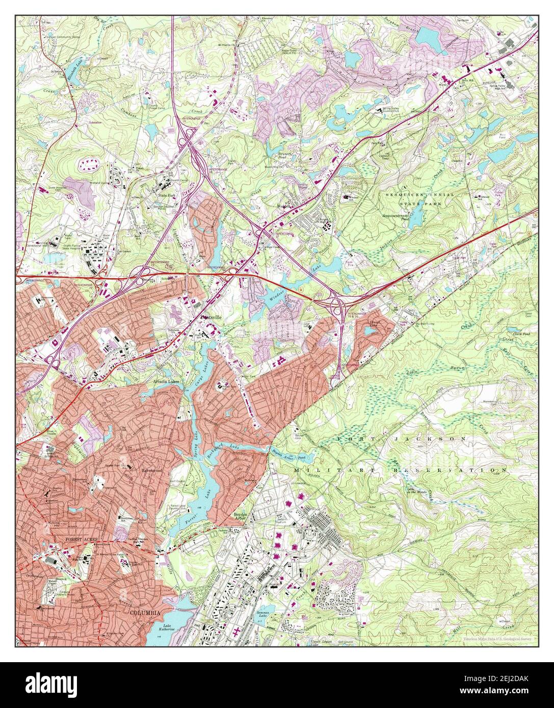 Fort Jackson North, South Carolina, map 1972, 124000, United States of