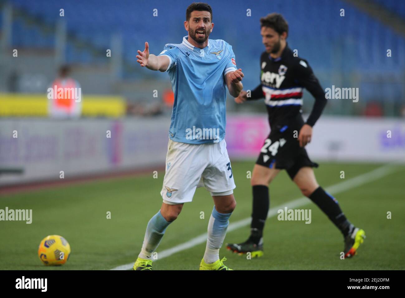 Rome, Italy. 20th Feb, 2021. ROME, Italy - 20.02.2021: MUSACCHIO in action during the Italian Serie A league 2021 soccer match between SS LAZIO VS SAMPDORIA, at Olympic stadium in Rome Credit: Independent Photo Agency/Alamy Live News Stock Photo