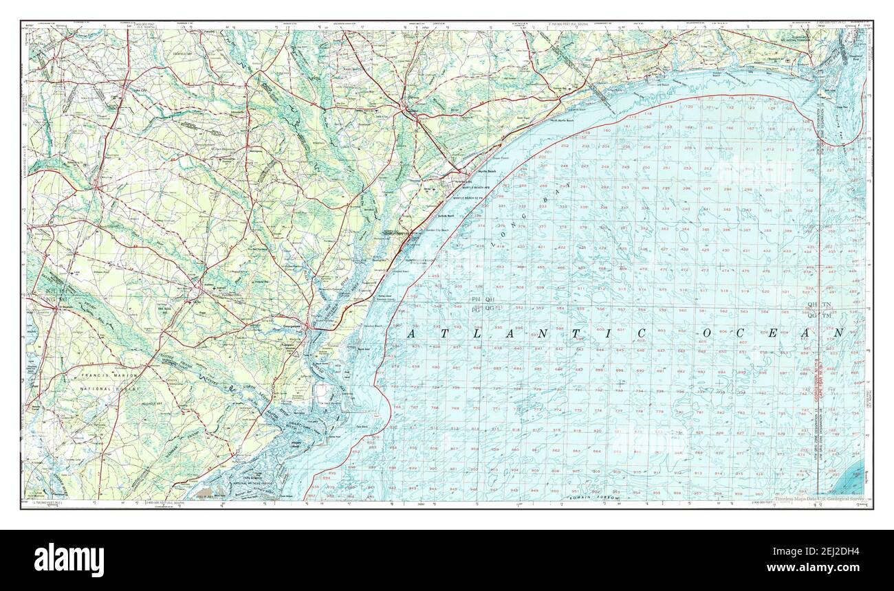 South Carolina, map 1974, 1250000, United States of