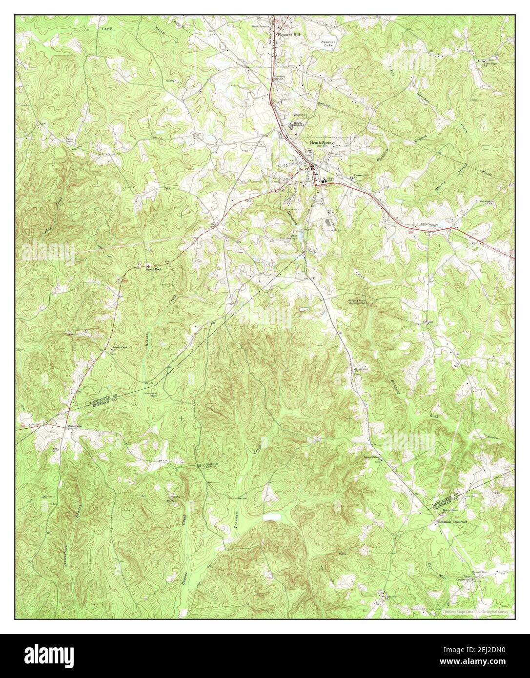 Heath Springs, South Carolina, map 1968, 124000, United States of