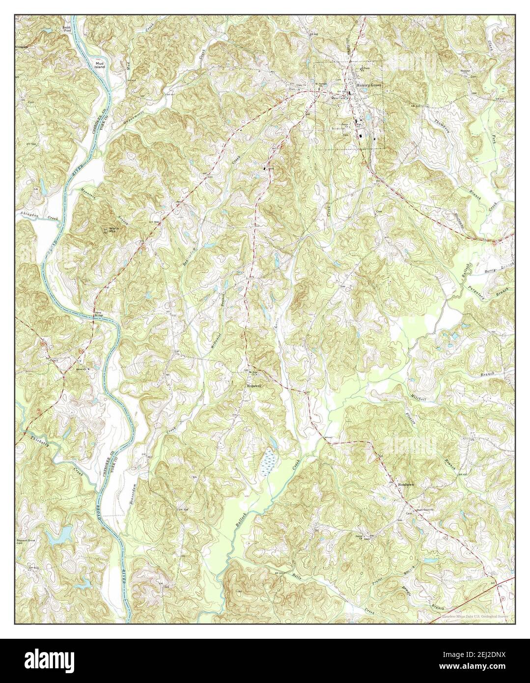 Hickory Grove, South Carolina, map 1972, 124000, United States of