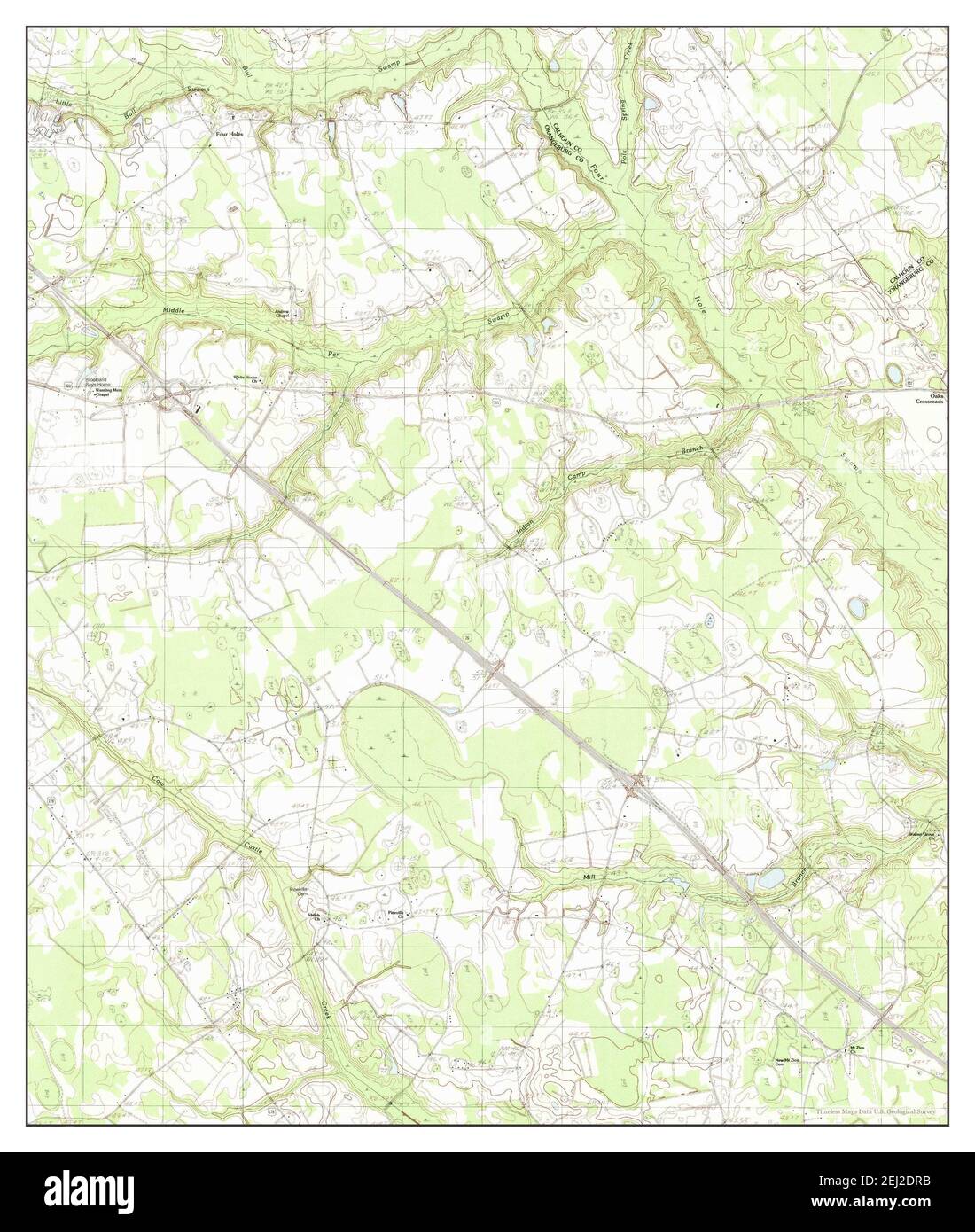 Indian Camp Branch, South Carolina, map 1982, 1:24000, United States of America by Timeless Maps, data U.S. Geological Survey Stock Photo