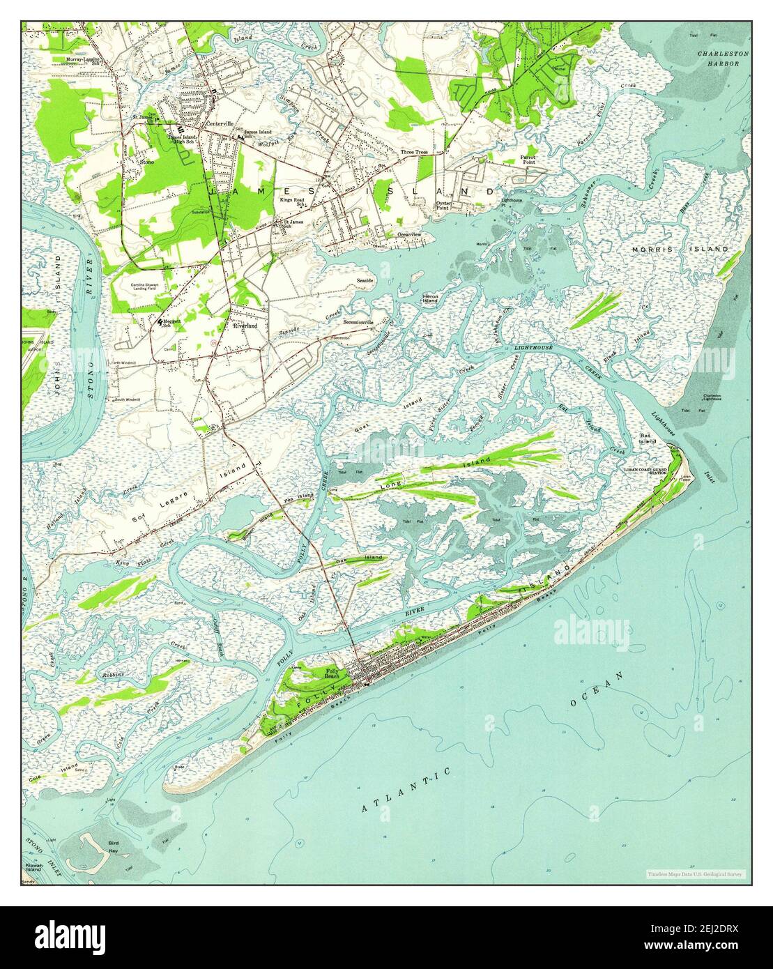 James Island, South Carolina, map 1959, 124000, United States of
