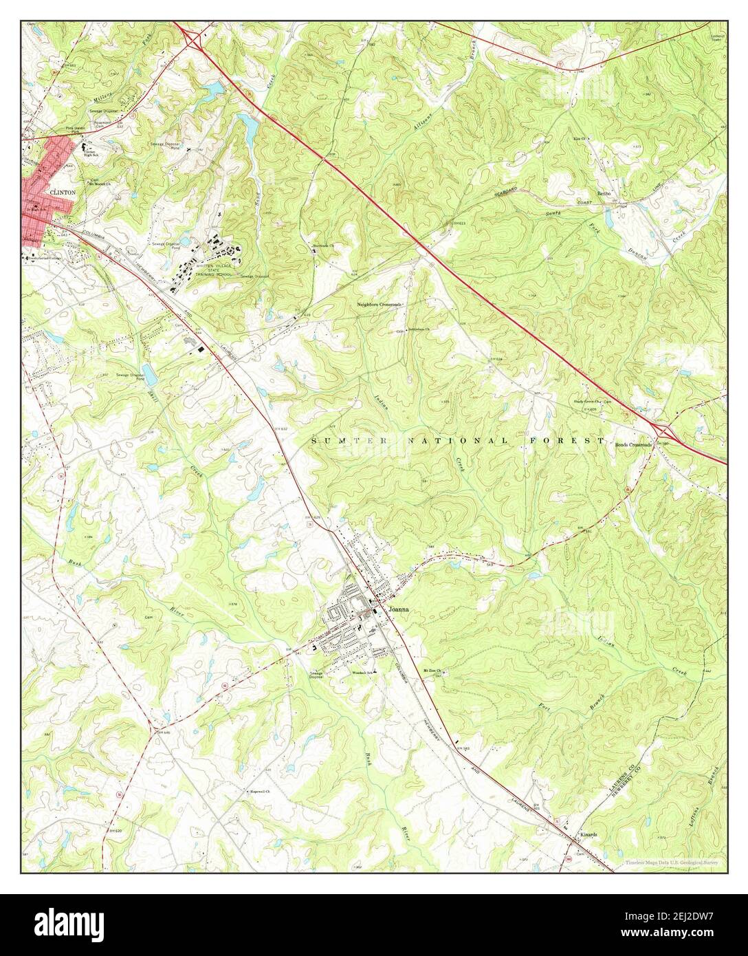 Joanna, South Carolina, map 1971, 124000, United States of America by