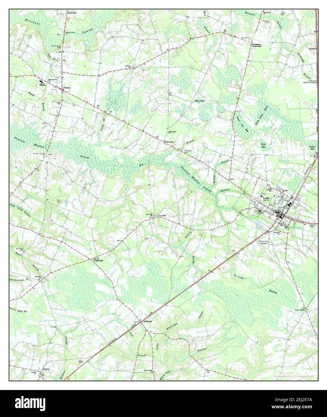 Loris, South Carolina, map 1962, 124000, United States of America by Timeless Maps, data U.S