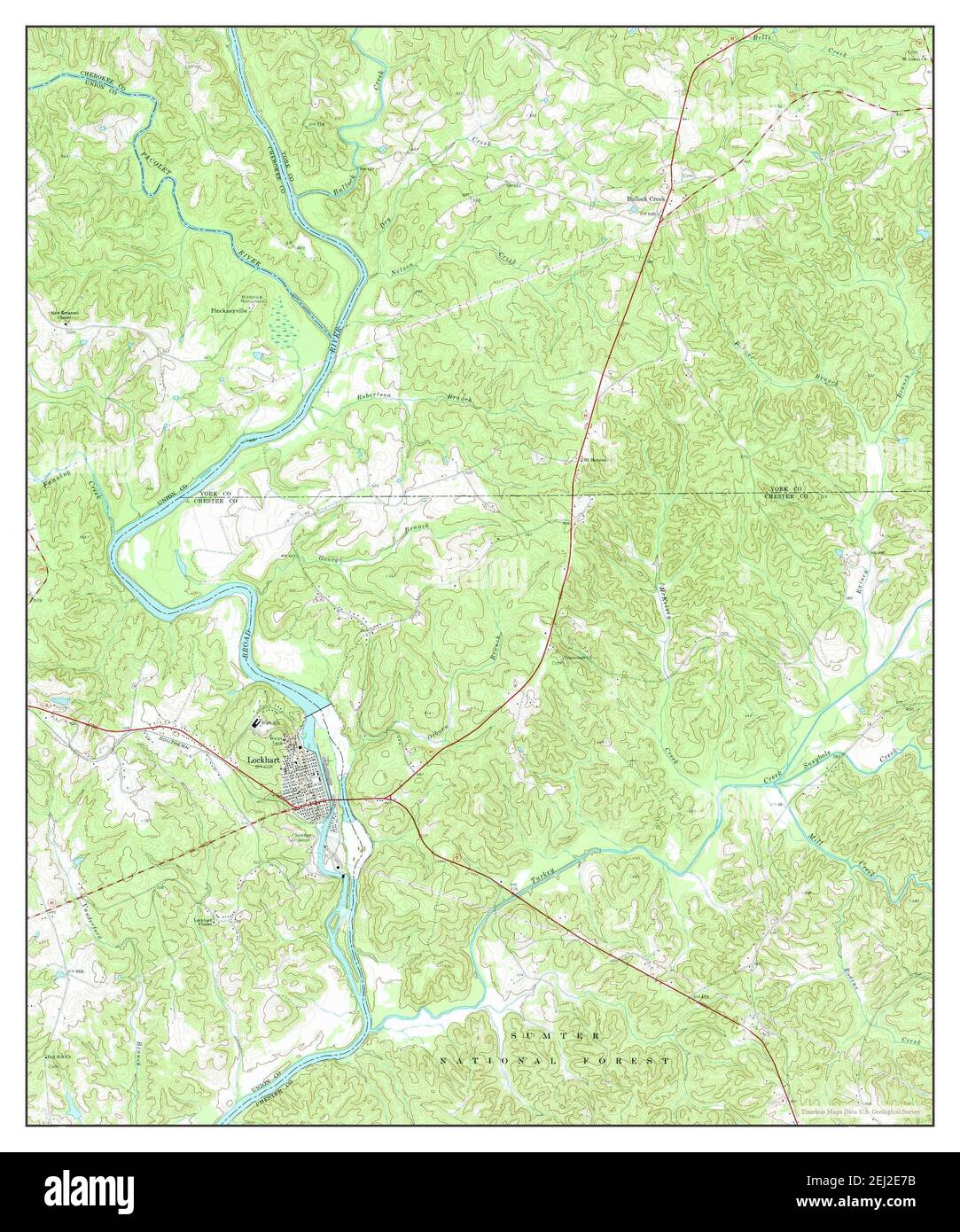 Lockhart, South Carolina, map 1972, 124000, United States of America